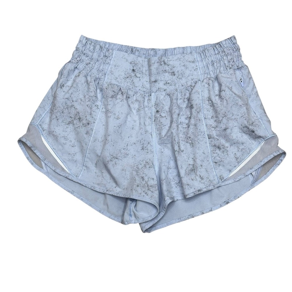 Lululemon Hotty Hot Low Rise Lined Short 2.5" Gravel Dust Pastel Blue Size 6 - Picture 7 of 8